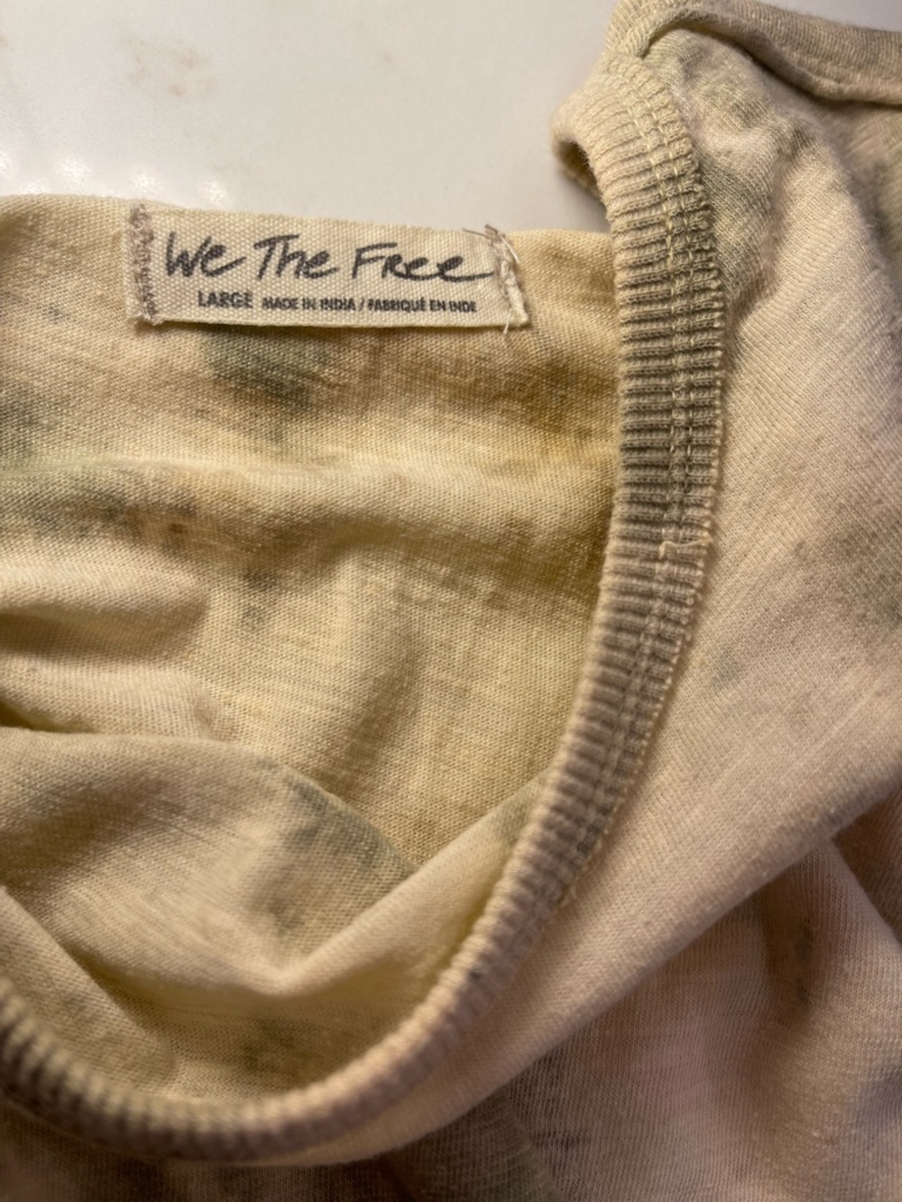 We The Free Women’s Tie-Dye Short Sleeve Tee in Beige and Olive - Picture 9 of 13